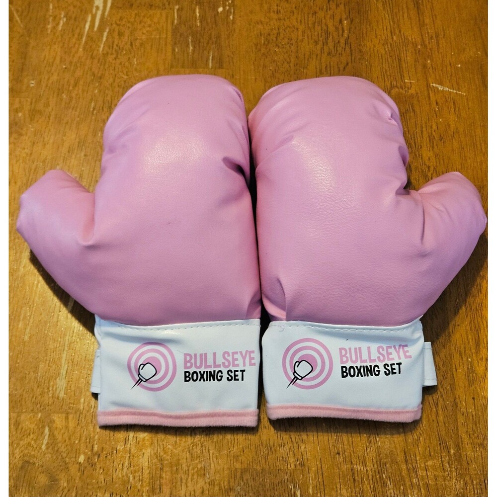 Boxing Gloves Kids Pink and White Bullseye Boxing